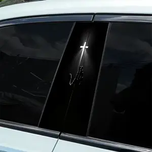 2-Piece Minimalist Light and Shadow Sacred Hand Cross Car Stickers: 2-Piece Set - Waterproof, Scratch Resistant, Suitable for All Models - Auto Parts and Holiday Decorations Suitable for All Vehicles, Suitable for Laptops, Cars, Car Decorative Sticker