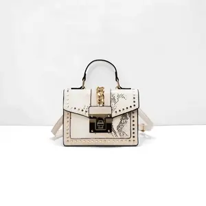 Fashion Designer Bag, Lock snakeskin Handbag.