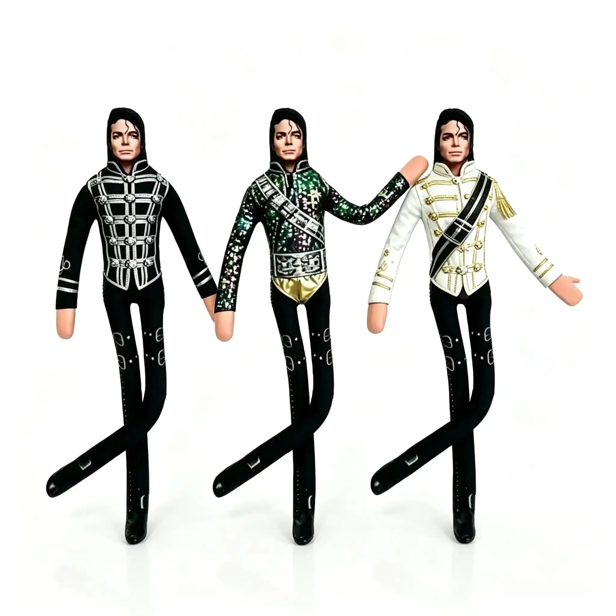 6 PACK Michael Jackson Unisex Poseable Articulated Plush Doll Collectible Figure - Home Decor Display Piece, King of Pop Fan Memorabilia Gift for Collectors