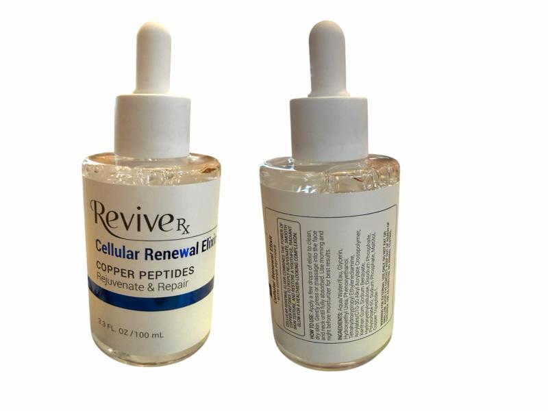 4-Pc REVIVE RX COPPER PEPTIDES REPAIR& HYDRATE SKINCARE SET-copper peptide face cleanser 5Fl Oz, copper peptide Ceramides mask 3.5374 Oz, copper peptides cellular renewal elixir 3.3 Fl Oz,copper peptides face & neck firming cream net 1.764 oz