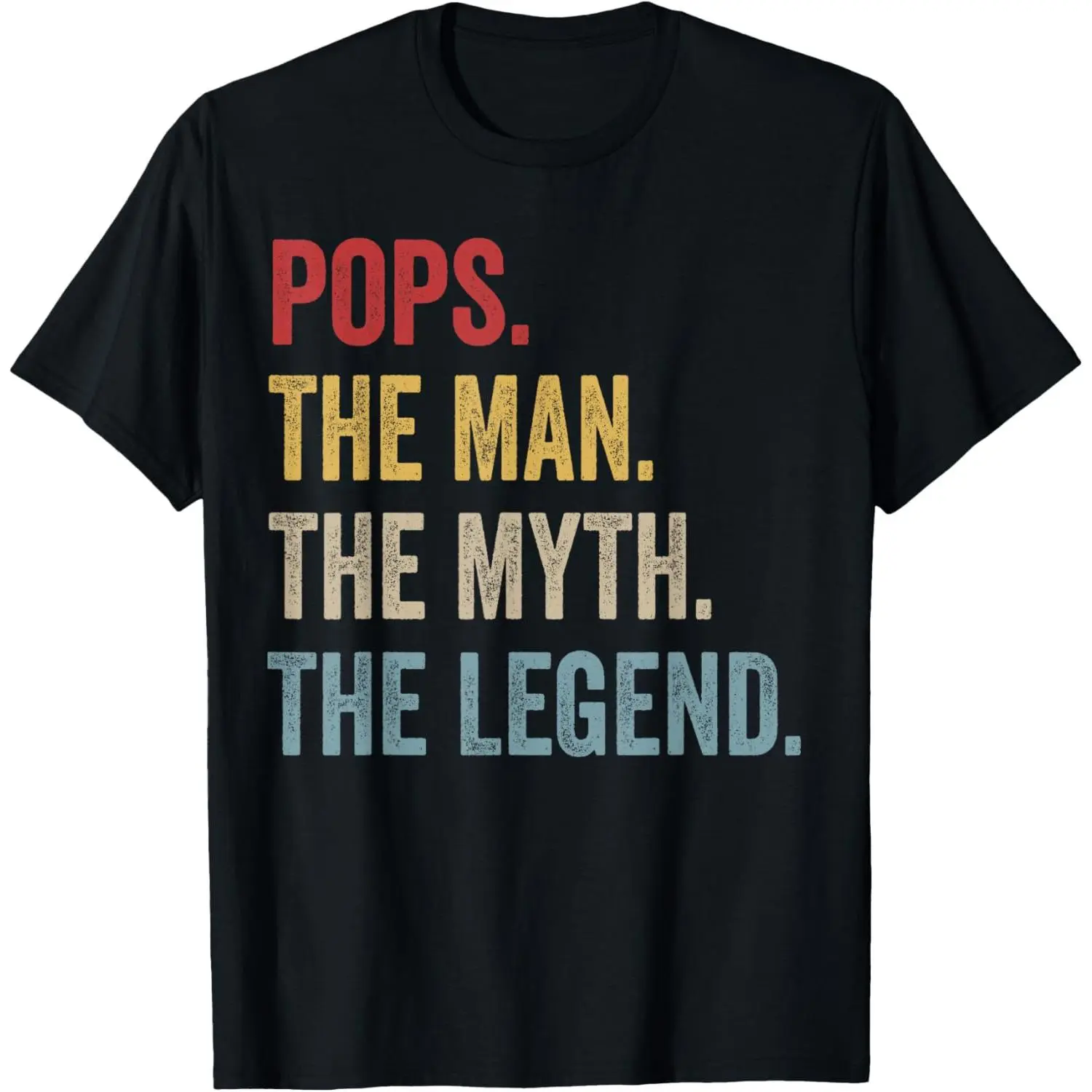 POPS The Man The Myth The Legend Grandpa T-Shirt Pure Cotton Graphic Tees Menswear Top: Gifts for Men & Women