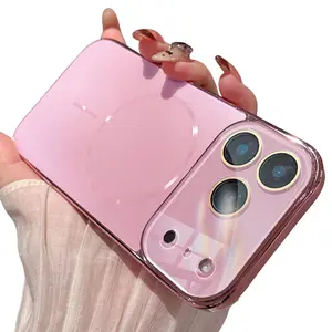 MagSafe Plated Case for iPhone 17 Pro Max/17 Air/16/15/14 Pro Max, Slim Matte Magnetic Phone Case with Camera Protection, Shockproof & Anti-Scratch Cover