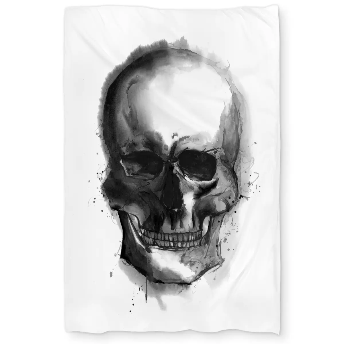 Begin Home Decor C1DCTXLWQ5RGHL Watercolor Dark Skull Twin Size Extra Long Duvet Cover - Unique Home Decor