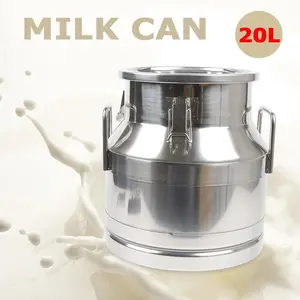 20L/5.25Gallon Stainless Steel Milk Can - Heavy Duty Milk Jug Milk Bucket Wine Pail Bucket Bottle SS liquid Container Storage W/Independent Embedded Silicone Sealed Lid Easy to Open and Use Tea