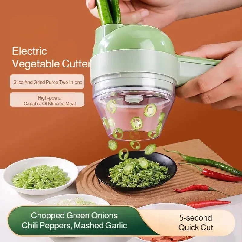 Best Kitchen Gadget 2026! Wireless Electric Garlic Chopper & 4-in-1 Vegetable Cutter