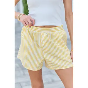 Chill Vibes Yellow Striped Boxer Shorts DOORBUSTER