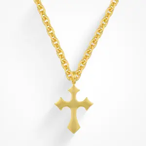 EVRY JEWELS Gold or Silver Plated Women's Hypoallergenic Iconic Cross Necklace