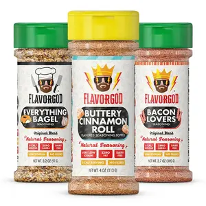 The Breakfast Club Trio Spices, Combo Pack of 3 - (Everything Bagel, Bacon Lovers & Buttery Cinnamon Roll) - Herb, Spice, Toppers & Seasoning Gift Set - Premium All Natural Spice Blend - Flavor God Seasonings