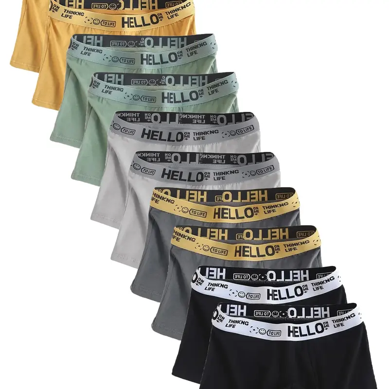 Men's Letter Tape Boxer Brief, Soft Stretch Briefs, Breathable Comfy for Daily Wear, Men's Underwear for All Seasons, Athletic, Activewear, Menswear, Underwear Boxers, Letter Print Underwear, Stretchy Underwear