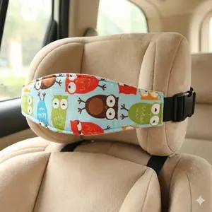 Adjustable Baby Car Head Support Pillow & Safety Strap - Infant Travel Headrest, Secure Positioning Cushion for Newborn Toddler Boys Girls, Comfort Protection in Car Seat Stroller & Playpen