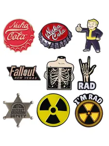 Fallout Series Badge, Vintage American Post-Apocalyptic Style, Nuclear Cola Bottle Cap Vault Boy Symbol, Suitable for Fallout Players & Fans
