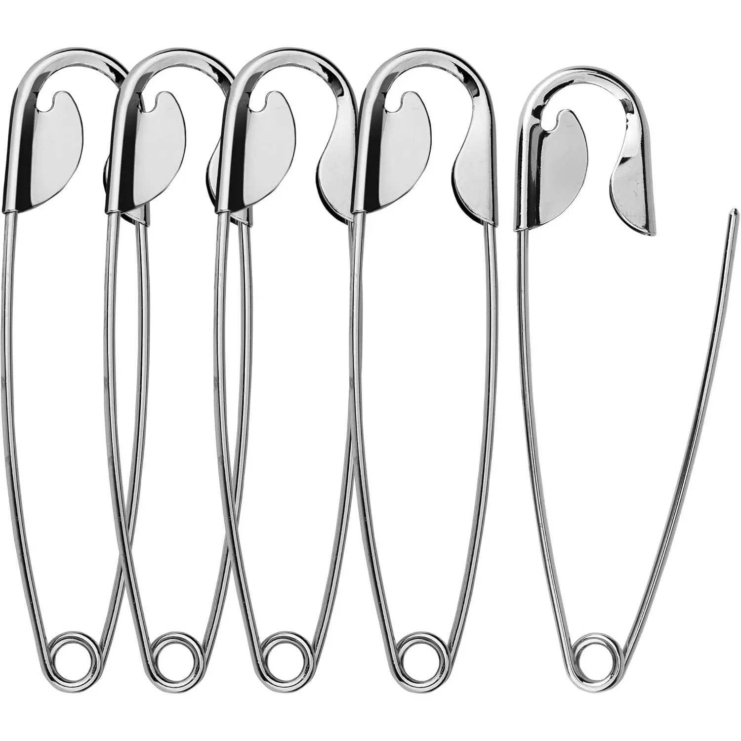 5.3 Inch Super-Large Safety Pins - Heavy Duty Steel for Blankets and Clothes - , 5 count