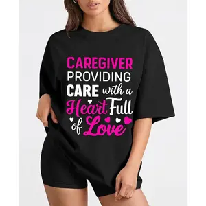 Caregiver Era Graphic Tee with Short Sleeves and Soft Fabric for Nursing and Street Style