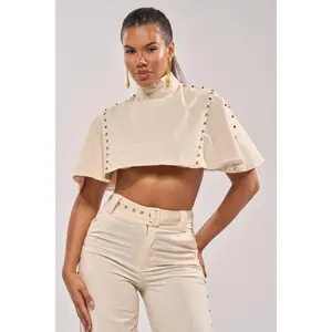 MAEVE LINEN STUDDED BLOUSE