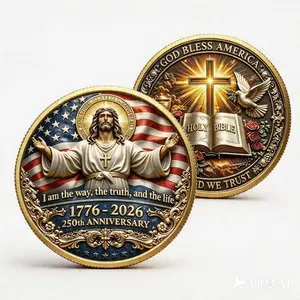 God Bless America Anniversary 3D Coin, Patriotic Flag Coin, History Enthusiast Gift For Coin Collector, 3D Coin Gift
