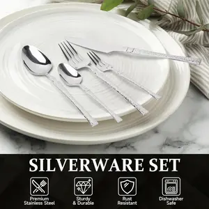 Durable Stainless Steel 5-Piece Tableware Set – Ideal for Home, Restaurant, Romantic Meals & Premium Gifting Dinnerware Service Set Porcelain Dinnerware Set outdoorfun
