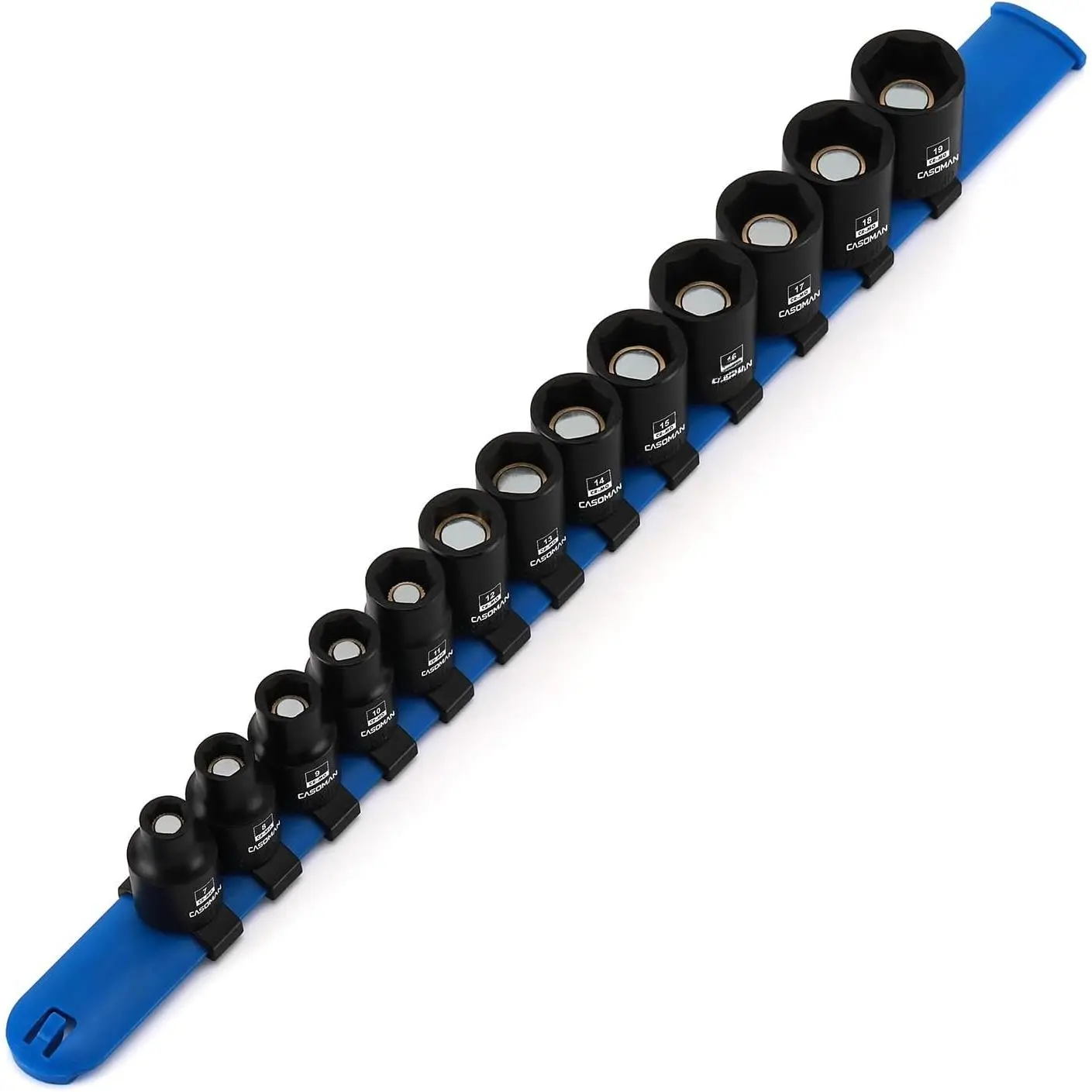 13 count 3/8"Drive  Socket Set, Shallow, 6-Point, Metric, 7mm to 19mm, CR-MO