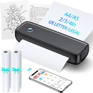 Portable Printers Wireless for Travel, Inkless Printer Mini Bluetooth Small Printers for Home Use Support 8.5" X 11" US Letter Legal, A4, A5 Thermal Printer Paper Compatible with iOS, Android&Laptop