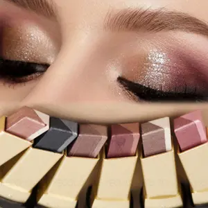 6pcs/set Pearlescent Two-color Eyeshadow Stick - Pearlescent Polarized Design, Waterproof and Smudge-proof, Smooth Application, Long-lasting Smoky Eyeshadow Pen, Suitable for Daily and Party Looks, Glitter Shimmer Eyeshadow