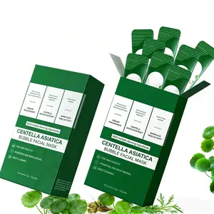 Centella Asiatica Bubble Face Mask Self-Foaming for Deep Pore Cleansing, Oil Control & Blackhead-Prone Skin – Travel-Friendly Sachets, 4gx12