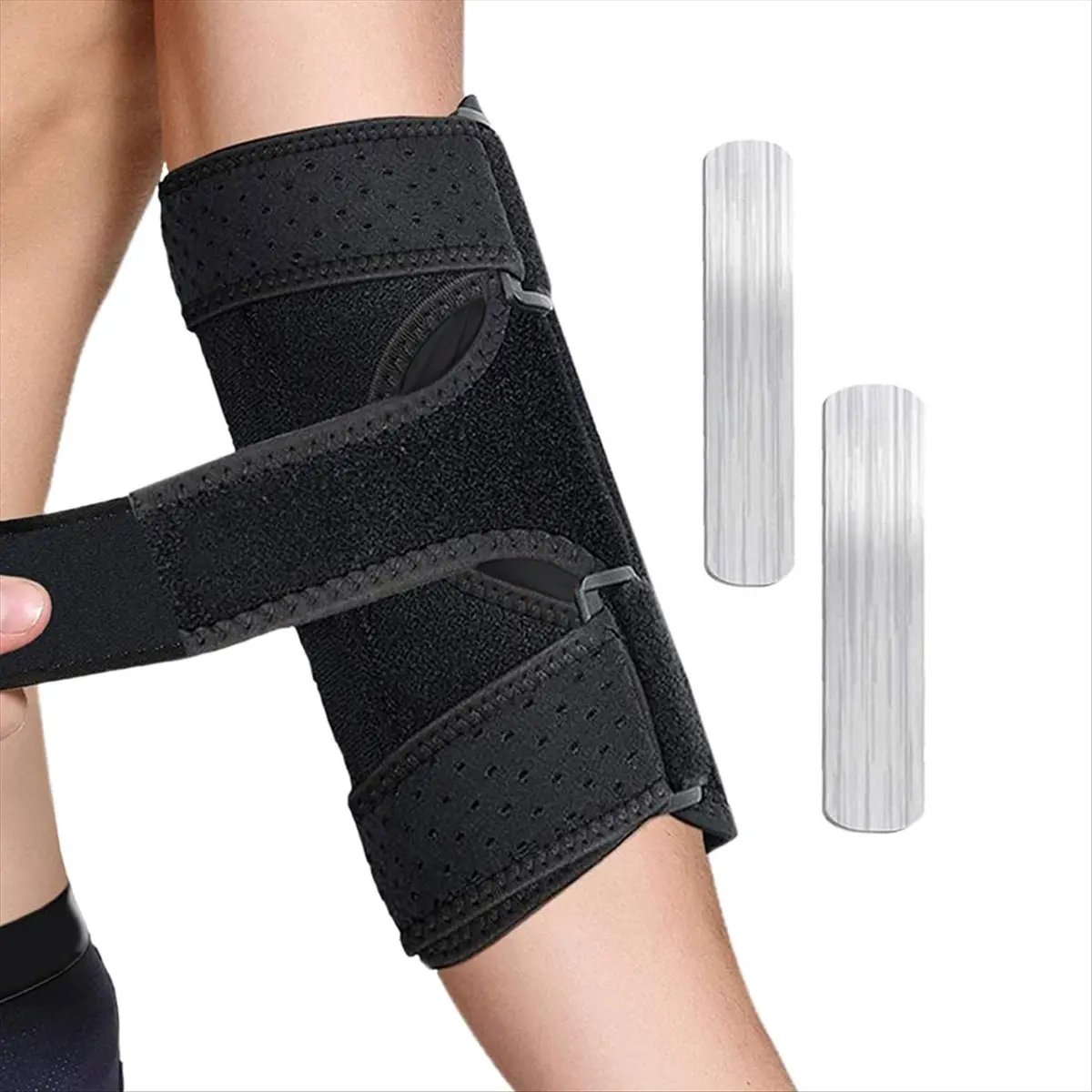 Adjustable Elbow Arm Brace - Cubital Tunnel, Ulnar Nerve Support Splint for Tennis Elbow, Tendonitis Night Pain Relief