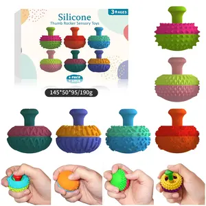Silicone Thumb Rocker Fidget Toy, Stress Relief Colorful Sensory Squeeze Toy, Anti Anxiety Gift for Kids Adults, Sensory Toy
