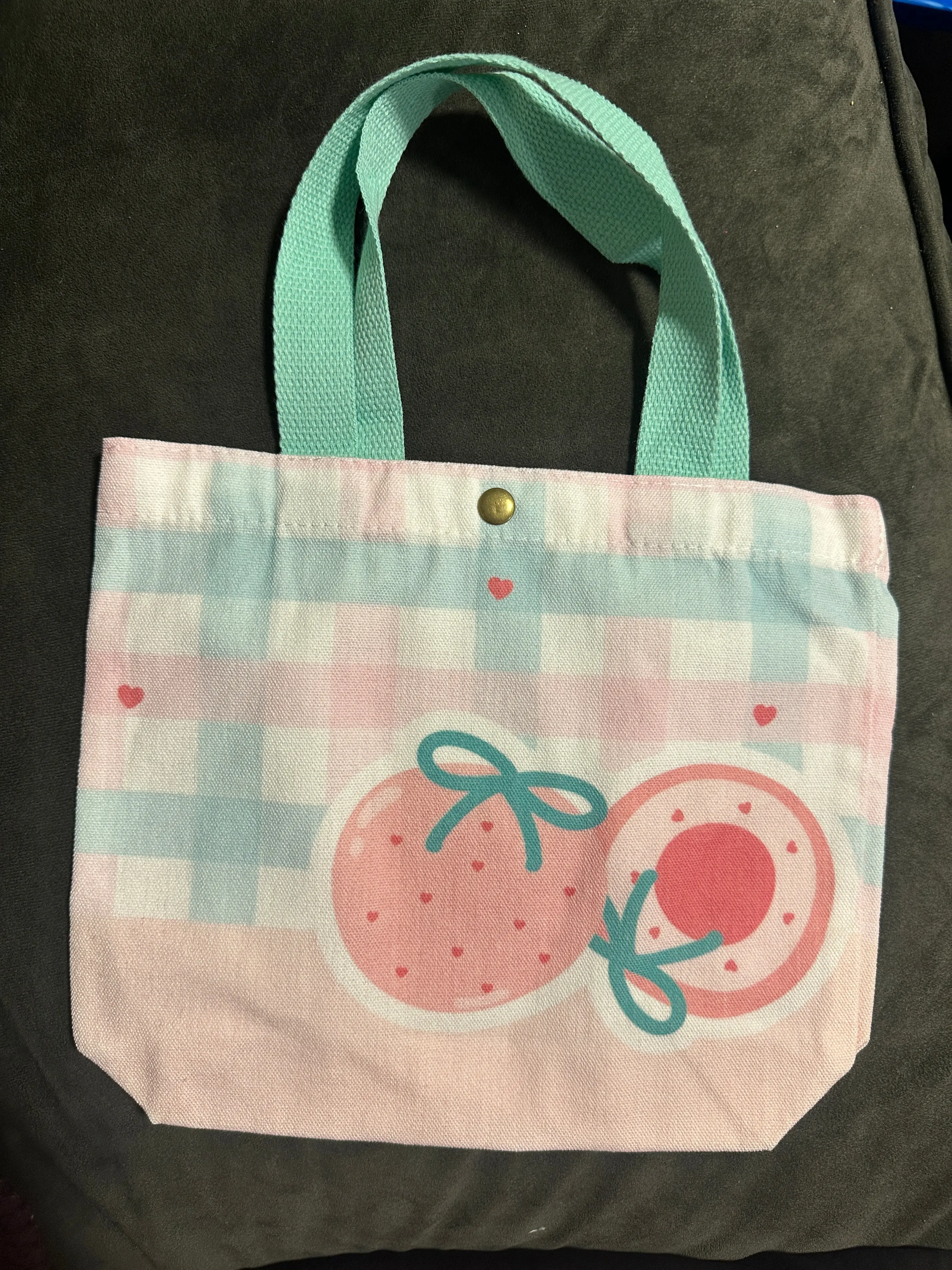 Mini Pastel Canvas Tote Bag