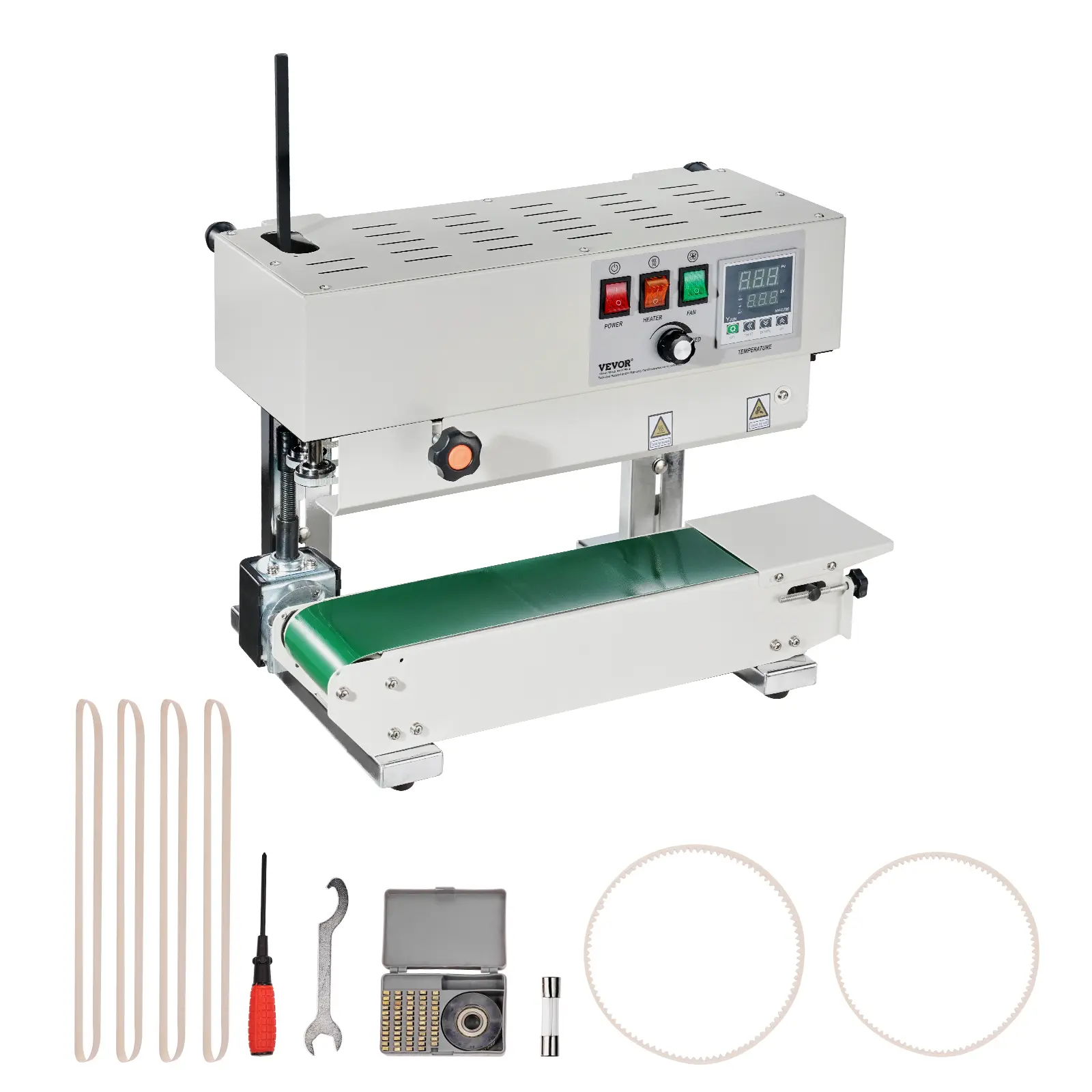【Summerfinds】VEVOR Continuous Bag Band Sealing Machine 0.24-0.47 in/6-12 mm Seal WidthVertical Band Sealer Machine with Digital Temperature ControlCarbon Steel Bag Sealer for 0.02-0.8 mm Plastic Bags Films