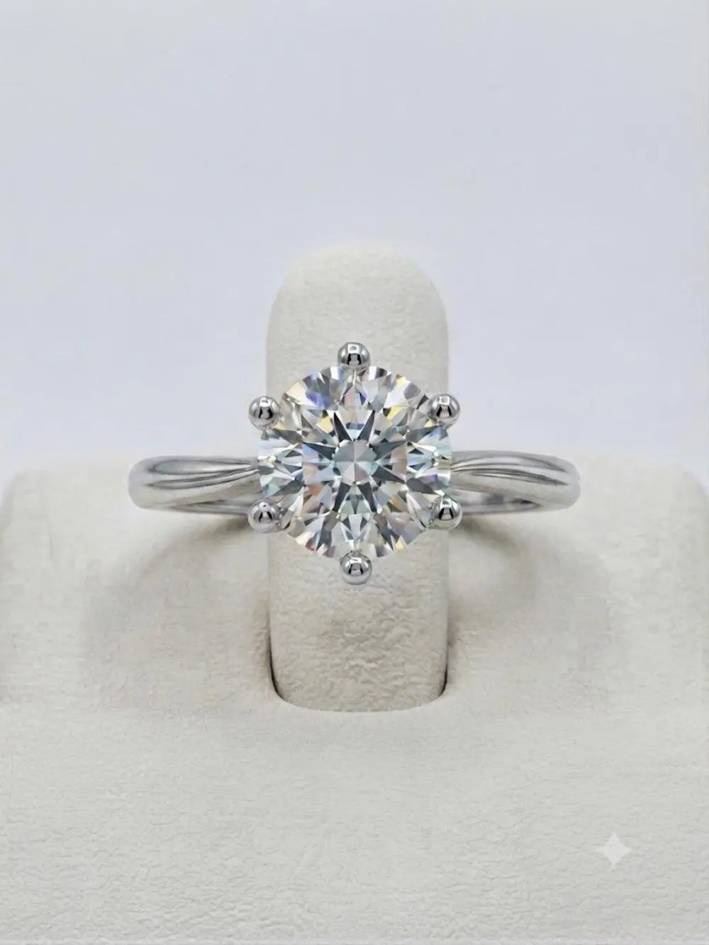 1ct Moissanite Solitaire Ring Size 8 925 Sterling Silver GRA Certified