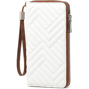 Womens Wallet RFID Blocking Leather Large Capacity Long Purse Card Clutch Wristlet