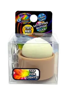 2-Pack FUNDOH Dumpling Click Light-Up Keychain, Stress Relief Classic Novelty Toy, Squishy Dumpling Collectible