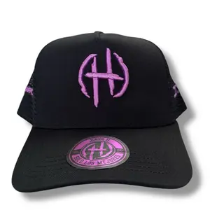 Jc Hats x Junior H Snapback Trucker Cap with Purple Logo and Mesh Back for Comfort
