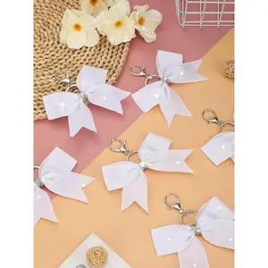Tondiamo Cheer Bow Keychain Cheer Keychain with Rhinestones Cheerleader Keyrings for Teen Cheerleading Sports Accessory