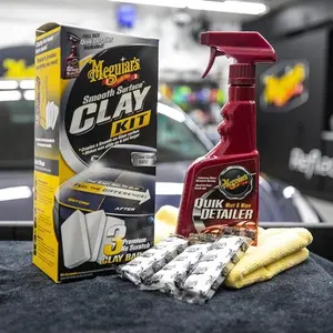 Meguiar’s G191700 Smooth Surface Clay Kit - Safe and Easy Car Claying for a Smooth-as-Glass Finish
