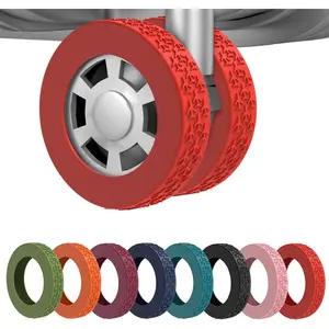 8 Pack Luggage Wheel Covers, Protective Covers for 2-2.4" Suitcases Spinner Wheel,Upgraded Wear-Resistant, Silent, Shock Absorption Luggage Accessories for Carry- Travel(Red)