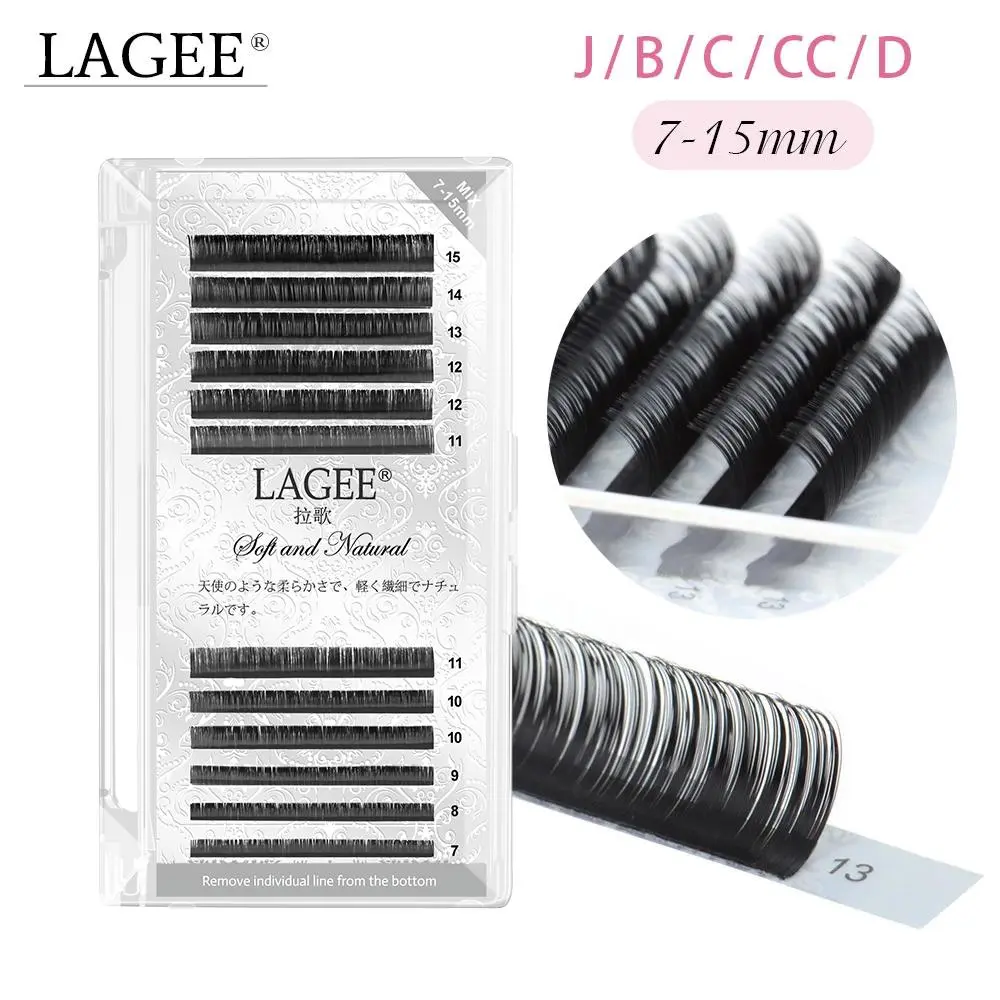 LAGEE Individual Eyelashes 7-15 mm Mix Premium Fake Mink Eyelash Extension Dark  Black false eyelashes soft nagaraku line 2026 New