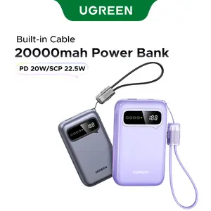 UGREEN Portable Charger, Smallest 20W 20000mAh USB C Power Bank Fast Charging, PD 3.0 LED Display Phone Battery Pack Compatible with iPhone 17 16 15 14 Pro Samsung S24 iPad etc