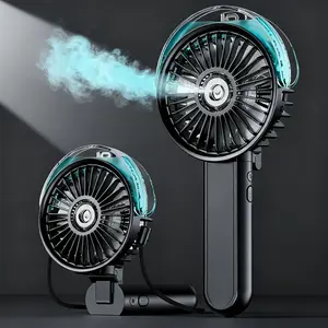 Portable Misting Fan - 180° Foldable Handheld Personal Fan with Mist Spray, 3 Speeds, 30ml Water Tank, USB Rechargeable, Ideal for Travel, Outdoors, Makeup, Camping, Home & Office