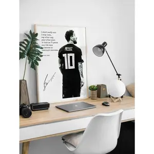 [Unframe Poster] Lionel Messi Football Motivational Poster for Boys Bedroom Inspirational Wall Art