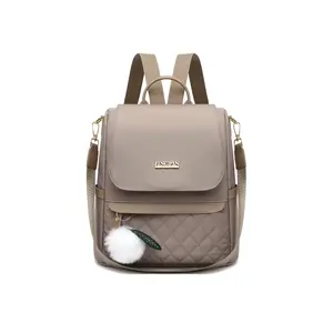 Simple Style Diamond-shaped Backpack, Wool Ball Pendant, Stylish Daypacks, Fashionable and Versatile Travel Bag, Large-capacity and Multi-functional Carrying Backpack, Suitable for Shopping, Short Trips, Etc.