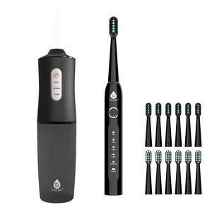 Pursonic Rechargeable Water Flosser & USB Electric Toothbrush with 12 Brush Heads – Advanced Oral Care Set