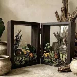 8 Inch Dual-Sided Transparent Acrylic Display Box, Elegant Desktop Decor, Perfect Gift for Crafters and Garden Lovers, DIY Interior Decoration