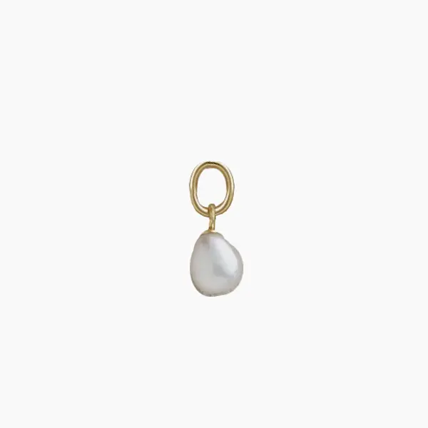 White Keshi Pearl Charm