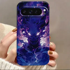 Creature Purple Flames Eyes Film Hard Phone Case Suitable for Google Pixel 9 Pro XL/9 Pro 5G/9/ 8 Pro/ 8/ 8A/ 7 Pro/ 7/ 7a/10/10 Pro/10 Pro XL, The Perfect Smart Phone Cover Gift for Birthdays, Boys & Girls