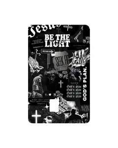 Christian Card Skin Holographic | Be The Light Collage | Dark Aesthetic Faith Debit Card Skin | Bible Verse Card Cover | Christian Gift