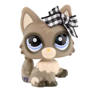 diylpshome miniature perisan cat crouching cat wolfcat fox kitten pet figure cat and dog kids gift