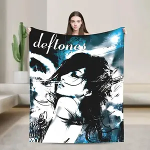 Deftones Metal Band Flannel Throw Blanket - Super Warm, Contemporary-Look Bedding with Room Decor & Bedroom Accessories Appeal, Ideal for Living Room, Picnic Use, Beds, Sofas and Gifting,summervibes