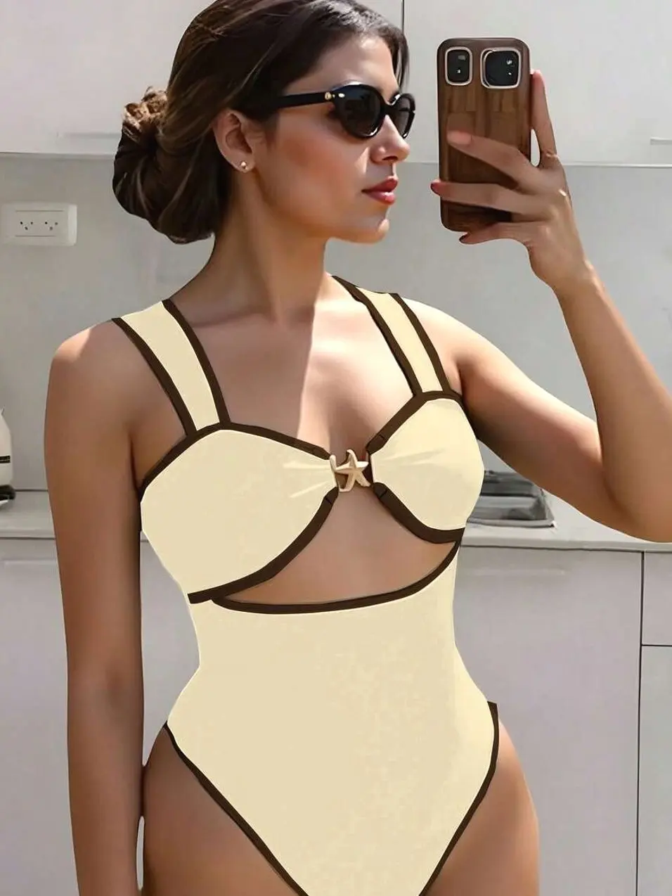 Nylon One-Piece Swimsuit - Holiday Party Beach Essential