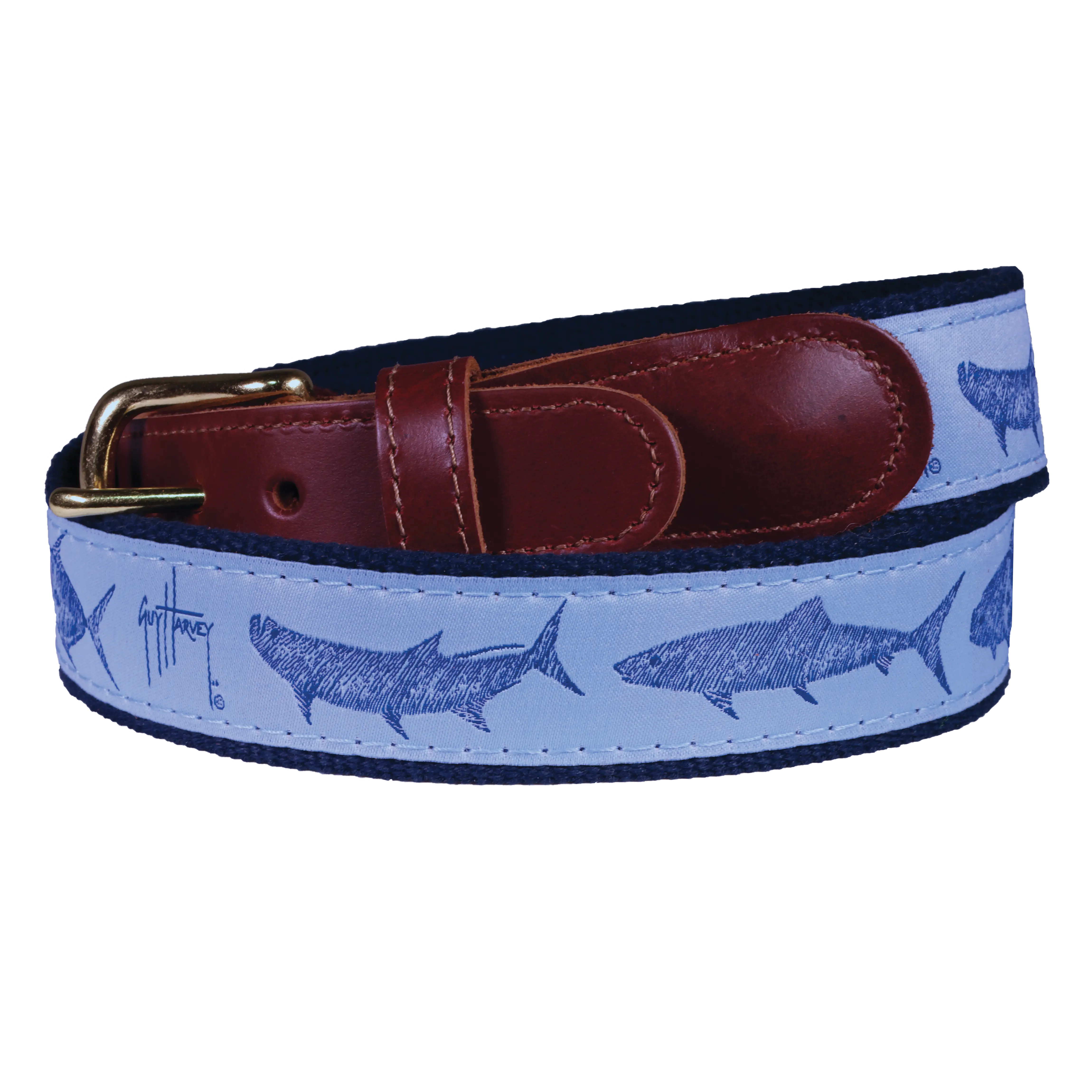 Guy Harvey Keys Slam Men’s Leather Tab Belt