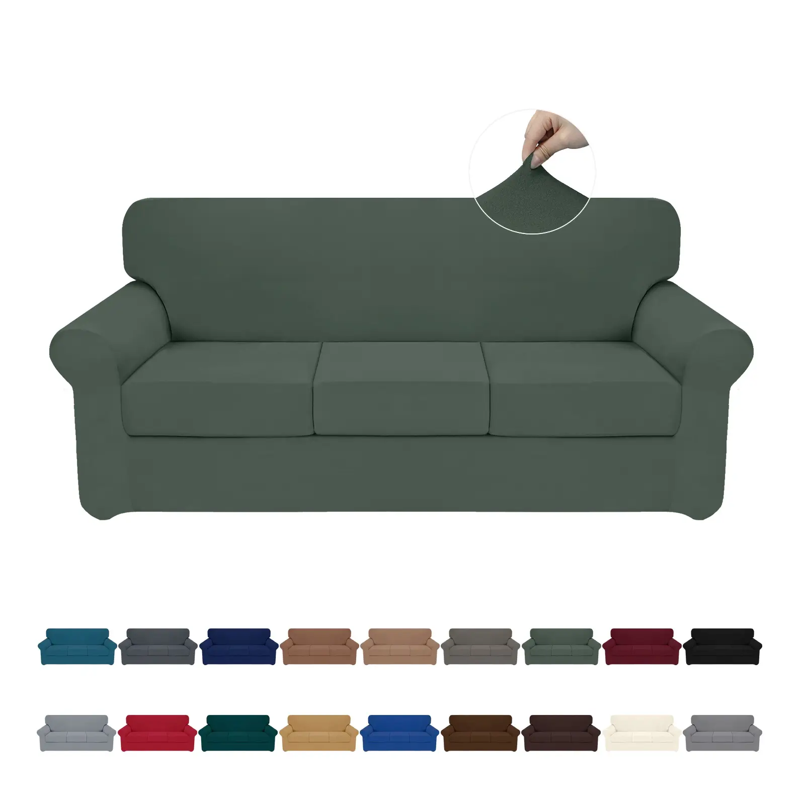 Easy-Going Stretch Soft Couch Cover for Dogs, Slipcover for Sofa with 1/2/3 Seperated Cushions, Washable Elastic Furniture Protector for Pets, Kids, L